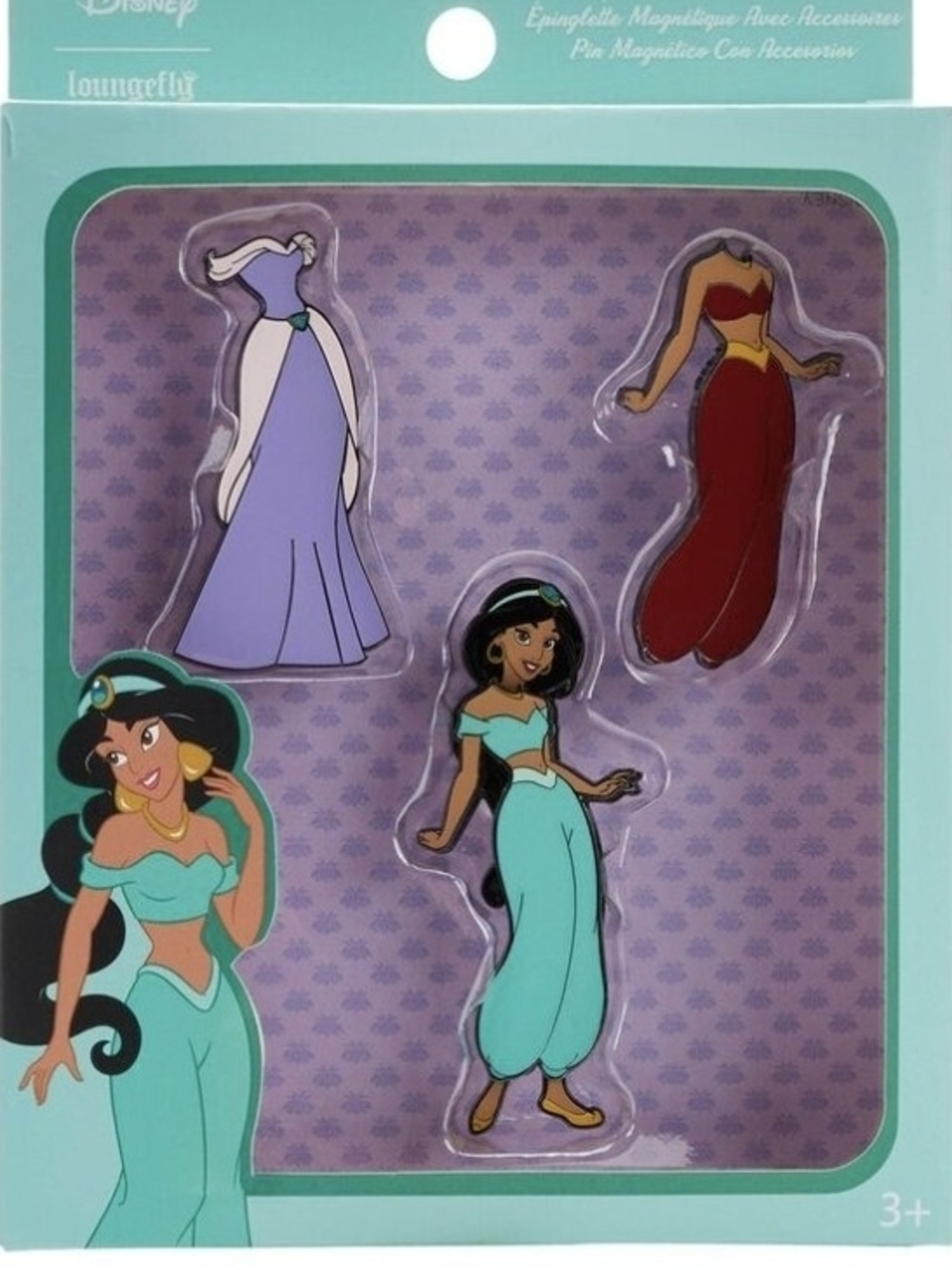 Disney Jasmine Magnetic Pin Set — Turquoise & Purple